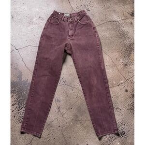 Vintage Express EXP Jeans Burgundy Plum High Waisted Mom Jeans 7/8 Made in USA